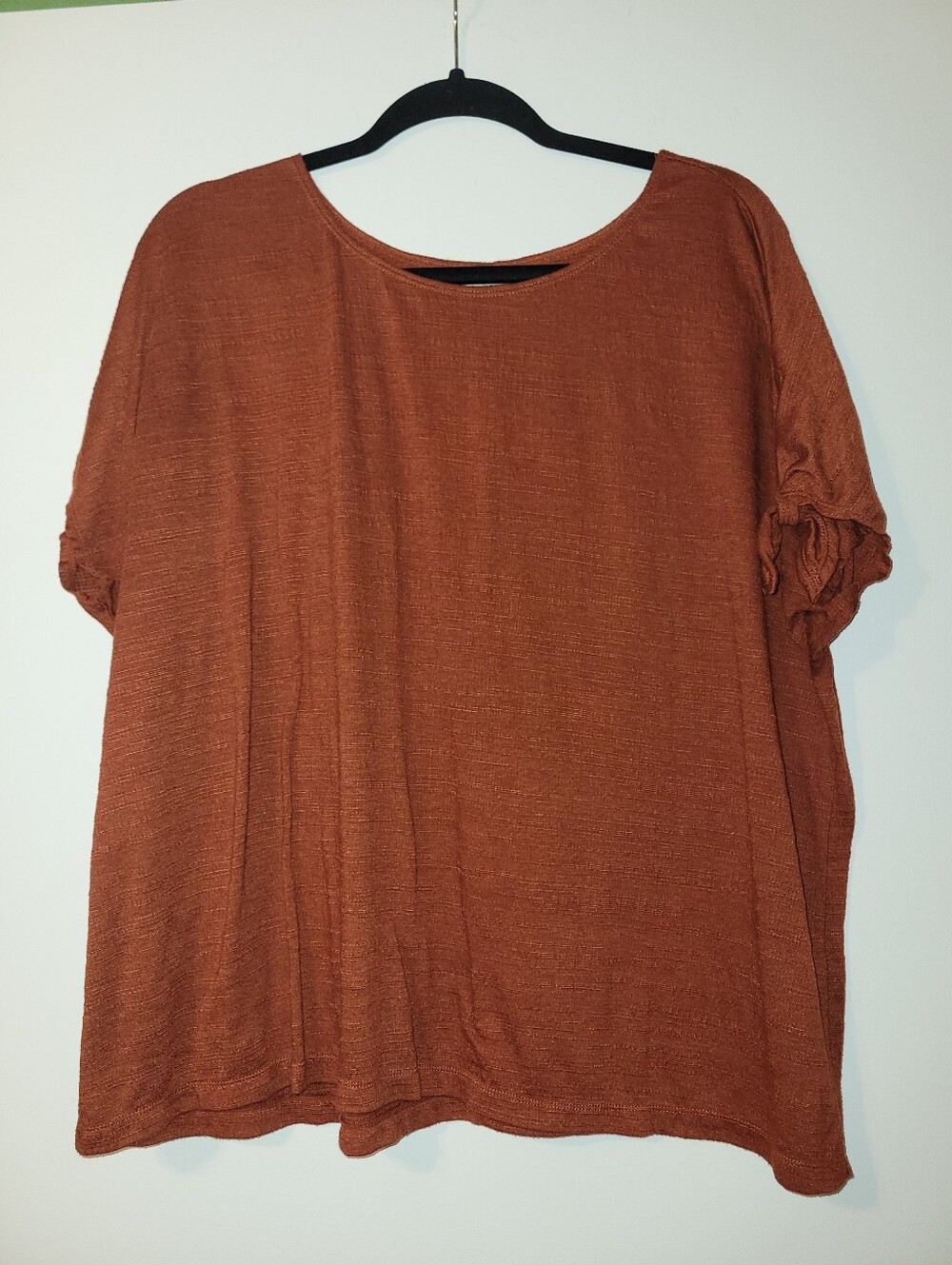 Max Studio Women's Relaxed Rust Short-Sleeve Top